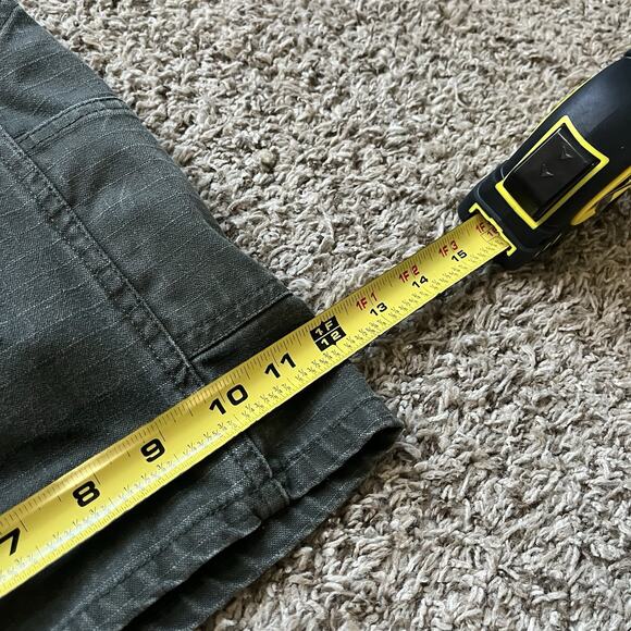 Big Smith Shorts 34 Mens Green Plaid Canvas Carpenter Ripstop Utility Workwear - Picture 2 of 9